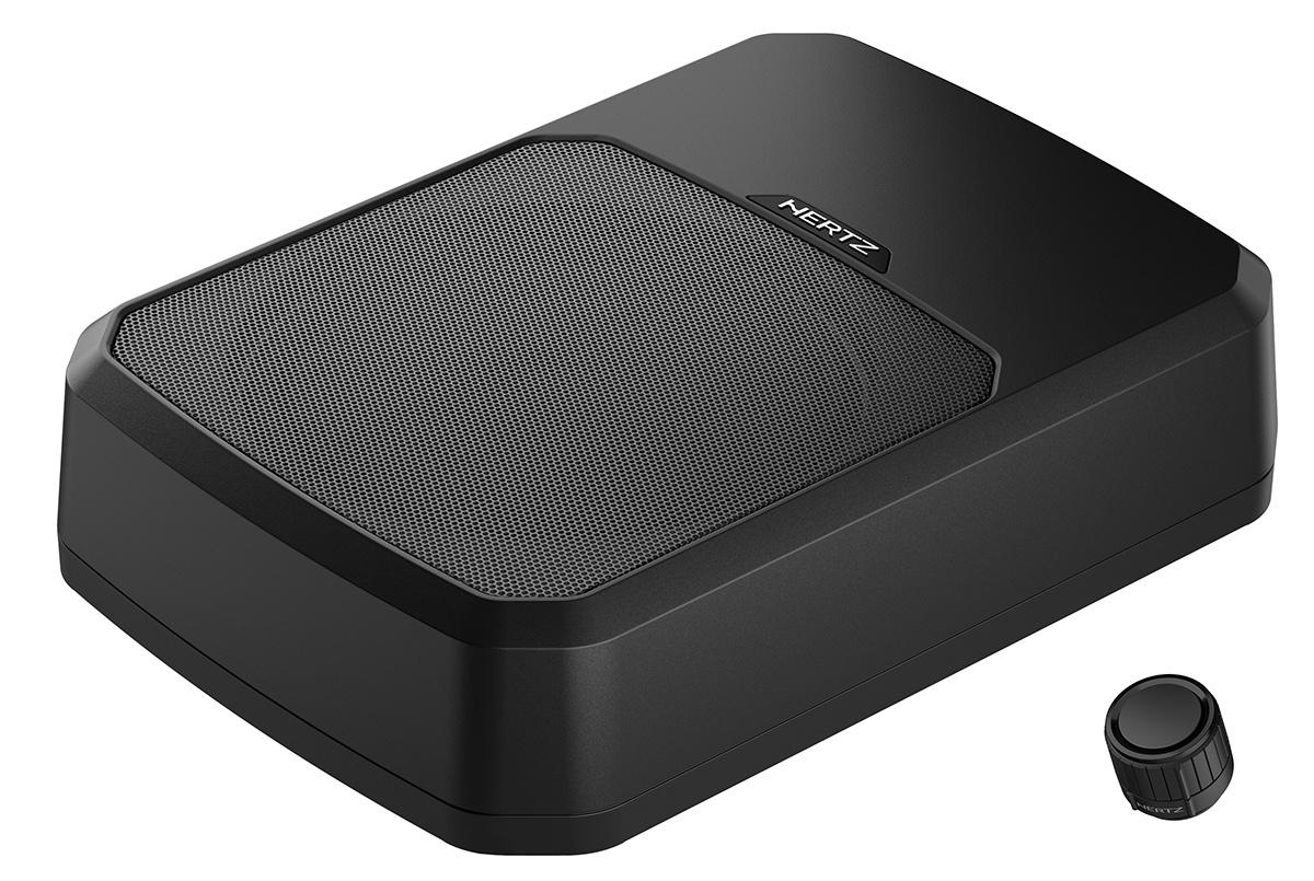 Hertz diECi DBA 201 F | Compacte Underseat Subwoofer | 220 Watt RMS | met Basregelunit